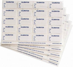 Made in USA - Calibration Label - Legend: Calibration, English, Blue & White, 5/8" Long x 1-1/4" High, No Coating - Eagle Tool & Supply