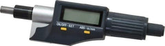 Fowler - 0 to 25mm Range, Flat Spindle Electronic Micrometer Head - 0.00005" Resolution, Friction Thimble, Carbide Measuring Face, Data Output - Eagle Tool & Supply