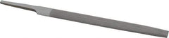 Value Collection - 6" Long, Smooth Cut, Half Round American-Pattern File - Double Cut, 5/32" Overall Thickness, Tang - Eagle Tool & Supply