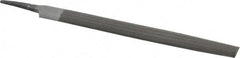 Value Collection - 8" Long, Smooth Cut, Half Round American-Pattern File - Double Cut, 7/32" Overall Thickness, Tang - Eagle Tool & Supply