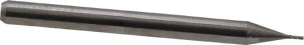 Kyocera - 0.02", 0.06" LOC, 1/8" Shank Diam, 1-1/2" OAL, 4 Flute, Solid Carbide Square End Mill - Single End, Uncoated, Spiral Flute, 30° Helix, Centercutting, Right Hand Cut, Right Hand Flute, Series 1810 - Eagle Tool & Supply