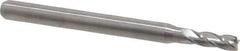Kyocera - 0.095", 0.285" LOC, 1/8" Shank Diam, 1-1/2" OAL, 4 Flute, Solid Carbide Square End Mill - Single End, Uncoated, Spiral Flute, 30° Helix, Centercutting, Right Hand Cut, Right Hand Flute, Series 1810 - Eagle Tool & Supply