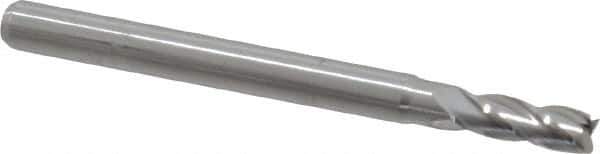 Kyocera - 7/64", 21/64" LOC, 1/8" Shank Diam, 1-1/2" OAL, 4 Flute, Solid Carbide Square End Mill - Single End, Uncoated, Spiral Flute, Centercutting, Right Hand Cut, Right Hand Flute, Series 1810 - Eagle Tool & Supply