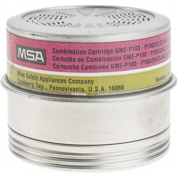MSA - Organic Vapor, Chlorine, Sulfur, Dioxide & Hydrogen Chloride, Hydrogen Sulfide, Ammonia, Methylamine, Formaldehyde, Hydrogen Fluoride & Particulate Protection PAPR Combination Multi-Gas/P100 Particulate Filter Cartridge - Eagle Tool & Supply