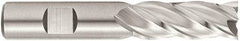 Niagara Cutter - 1", 6" LOC, 1" Shank Diam, 8-1/2" OAL, 4 Flute, Cobalt Square End Mill - Single End, TiCN Finish, Spiral Flute, 35° Helix, Centercutting, Right Hand Cut, Right Hand Flute, Series EX350 - Eagle Tool & Supply