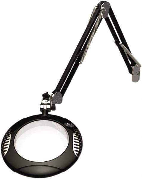 O.C. White - 43 Inch, Spring Suspension, Clamp on, LED, Black, Magnifying Task Light - 8 Watt, 7.5 and 15 Volt, 2x Magnification, 5-1/4 Inch Wide, 7-1/2 Inch Long - Eagle Tool & Supply