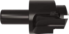 Allied Machine and Engineering - ISO 11926-1, MS 16142, SAE J1926-1 Standard, 2-1/2-12, 32 Tube Dash Number, 15° Porting Angle, 2.421" Pilot Diam, 1-1/2" Shank Diam, Indexable Spade Blade Insert Porting Tool - 2 Porting Inserts, 6-3/4" Overall Length - Eagle Tool & Supply