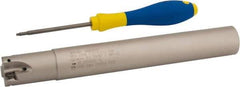 Iscar - 1" Cut Diam, 0.315" Max Depth of Cut, 1" Shank Diam, 7.87" OAL, Indexable Square Shoulder Helical End Mill - H490 AN.X 09 Inserts, Cylindrical Shank, 90° Lead Angle, Through Coolant, Series Helido - Eagle Tool & Supply