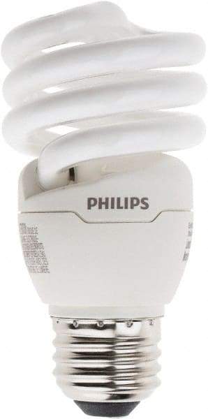 Philips - 13 Watt Fluorescent Residential/Office Medium Screw Lamp - 4,100°K Color Temp, 900 Lumens, 120 Volts, EL/mDT, 10,000 hr Avg Life - Eagle Tool & Supply