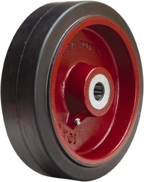 Hamilton - 10 Inch Diameter x 3 Inch Wide, Rubber on Cast Iron Caster Wheel - 1,000 Lb. Capacity, 3-1/4 Inch Hub Length, 1-15/16 Inch Axle Diameter, Plain Bore Bearing - Eagle Tool & Supply