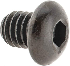 Made in USA - 5/16-18 UNC Hex Socket Drive, Button Screw - Alloy Steel, Black Oxide Finish, Fully Threaded, 3/8" Length Under Head - Eagle Tool & Supply