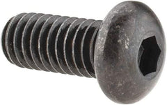Made in USA - 5/16-18 UNC Hex Socket Drive, Button Screw - Alloy Steel, Black Oxide Finish, Fully Threaded, 3/4" Length Under Head - Eagle Tool & Supply