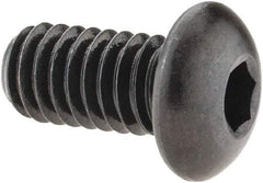 Made in USA - 5/16-18 UNC Hex Socket Drive, Button Screw - Alloy Steel, Black Oxide Finish, Fully Threaded, 5/8" Length Under Head - Eagle Tool & Supply