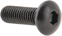 Made in USA - #10-32 UNF Hex Socket Drive, Button Screw - Alloy Steel, Black Oxide Finish, Fully Threaded, 5/8" Length Under Head - Eagle Tool & Supply