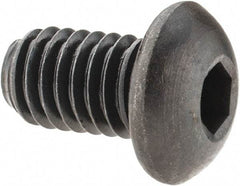 Made in USA - 3/8-16 UNC Hex Socket Drive, Button Screw - Alloy Steel, Black Oxide Finish, Fully Threaded, 5/8" Length Under Head - Eagle Tool & Supply