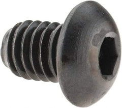 Made in USA - 3/8-16 UNC Hex Socket Drive, Button Screw - Alloy Steel, Black Oxide Finish, Fully Threaded, 1/2" Length Under Head - Eagle Tool & Supply