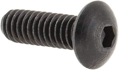 Made in USA - #8-32 UNC Hex Socket Drive, Button Screw - Alloy Steel, Black Oxide Finish, Fully Threaded, 1/2" Length Under Head - Eagle Tool & Supply