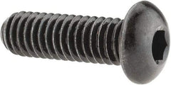 Made in USA - 5/16-18 UNC Hex Socket Drive, Button Screw - Alloy Steel, Black Oxide Finish, Fully Threaded, 1" Length Under Head - Eagle Tool & Supply