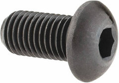 Made in USA - 5/16-24 UNF Hex Socket Drive, Button Screw - Alloy Steel, Black Oxide Finish, Fully Threaded, 5/8" Length Under Head - Eagle Tool & Supply