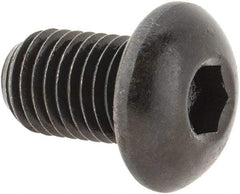 Made in USA - 5/16-24 UNF Hex Socket Drive, Button Screw - Alloy Steel, Black Oxide Finish, Fully Threaded, 1/2" Length Under Head - Eagle Tool & Supply