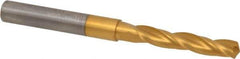 Accupro - 17/64" 150° Solid Carbide Jobber Drill - TiN Finish, Spiral Flute, 3" OAL, Standard Point - Eagle Tool & Supply