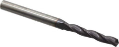 Accupro - #7 150° Solid Carbide Jobber Drill - AlTiN Finish, Spiral Flute, 3" OAL, Standard Point - Eagle Tool & Supply