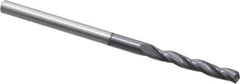 Accupro - 3mm 150° Solid Carbide Jobber Drill - AlTiN Finish, Spiral Flute, 58mm OAL, Standard Point - Eagle Tool & Supply