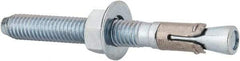 Powers Fasteners - 3/8" Diam, 3/8" Drill, 3-1/2" OAL, 1-5/8" Min Embedment Wedge Expansion Concrete Anchor - Stainless Steel (Clip)/Steel (Body), Zinc-Plated Finish, Hex Nut Head, Hex Drive, 2-1/4" Thread Length - Eagle Tool & Supply