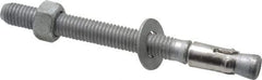 Powers Fasteners - 1/2" Diam, 1/2" Drill, 5-1/2" OAL, 3-3/8" Min Embedment Wedge Expansion Concrete Anchor - Steel, Galvanized Finish, Hex Nut Head, Hex Drive, 6-5/8" Thread Length - Eagle Tool & Supply