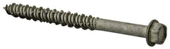 Elco - 1/4" Diam, 2-3/4" Length Under Head, Hex Drive, Concrete Screw & Masonry Fastener - Stainless Steel, StalGard Silver Finish, Includes 5/16" Drill Bit - Eagle Tool & Supply