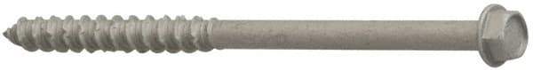 Elco - 1/4" Diam, 2-1/4" Length Under Head, Hex Drive, Concrete Screw & Masonry Fastener - Stainless Steel, StalGard Silver Finish, Includes 5/16" Drill Bit - Eagle Tool & Supply