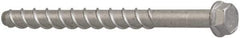 Elco - 3/8" Diam, 4" Length Under Head, Hex Drive, Concrete Screw & Masonry Fastener - Alloy Steel, StalGard Silver Finish, Includes 9/16" Drill Bit - Eagle Tool & Supply