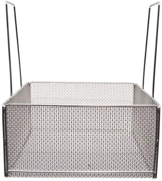 Marlin Steel Wire Products - 18" Deep, Square Stainless Steel Mesh Basket - 1/4" Perforation, 18" Wide x 9" High - Eagle Tool & Supply