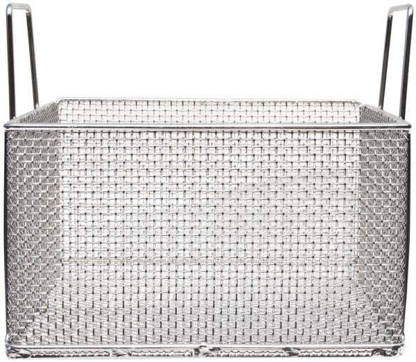 Marlin Steel Wire Products - 14" Deep, Square Stainless Steel Mesh Basket - 1/4" Perforation, 14" Wide x 8" High - Eagle Tool & Supply