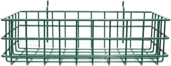 Marlin Steel Wire Products - 8" Deep, Rectangular Steel Peg Board/Slatwall Basket - 1-3/8" Perforation, 14" Wide x 4" High - Eagle Tool & Supply