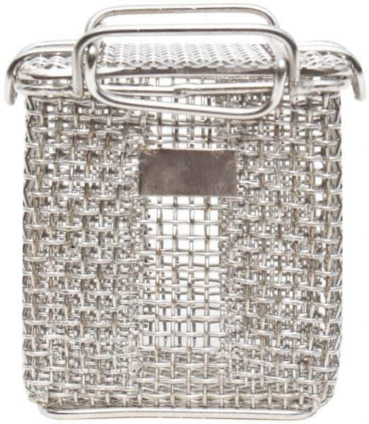 Marlin Steel Wire Products - 3-1/4" Deep, Rectangular Stainless Steel Mesh Basket - 5/32" Perforation, 3-3/8" Wide x 4" High - Eagle Tool & Supply