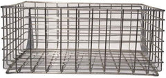 Marlin Steel Wire Products - 21" Deep, Rectangular Steel Wire Basket - 2-3/8" Perforation, 26-1/2" Wide x 11-1/8" High - Eagle Tool & Supply