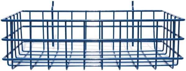 Marlin Steel Wire Products - 8" Deep, Rectangular Steel Peg Board/Slatwall Basket - 1-3/8" Perforation, 14" Wide x 4" High - Eagle Tool & Supply