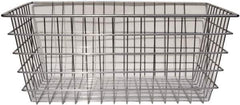 Marlin Steel Wire Products - 16" Deep, Rectangular Steel Wire Basket - 1-3/8" Perforation, 24" Wide x 10" High - Eagle Tool & Supply