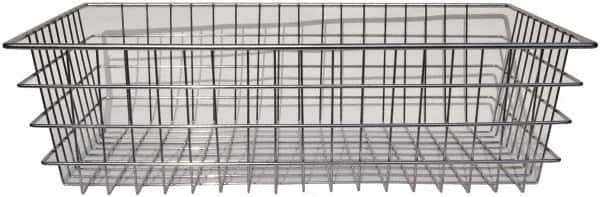 Marlin Steel Wire Products - 18" Deep, Rectangular Steel Wire Basket - 1-3/8" Perforation, 28" Wide x 8" High - Eagle Tool & Supply