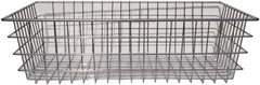 Marlin Steel Wire Products - 18" Deep, Rectangular Steel Wire Basket - 1-3/8" Perforation, 28" Wide x 8" High - Eagle Tool & Supply