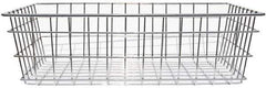 Marlin Steel Wire Products - 18" Deep, Rectangular Steel Wire Basket - 1-3/8" Perforation, 24" Wide x 8" High - Eagle Tool & Supply