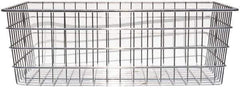 Marlin Steel Wire Products - 14" Deep, Rectangular Steel Wire Basket - 1-3/8" Perforation, 20" Wide x 6" High - Eagle Tool & Supply