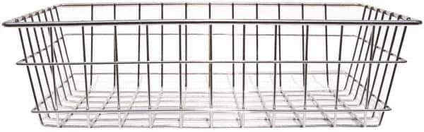 Marlin Steel Wire Products - 12" Deep, Rectangular Steel Wire Basket - 1-3/8" Perforation, 18" Wide x 5" High - Eagle Tool & Supply