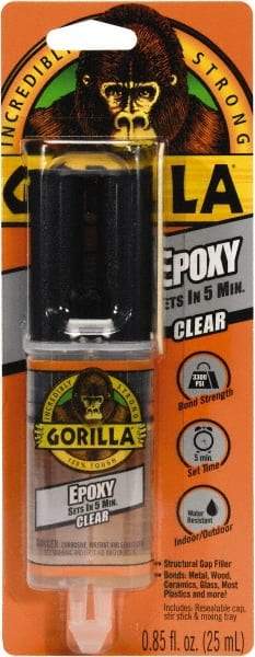 Gorilla Glue - 0.85 oz Syringe Epoxy - 5 min Working Time, 50°F, 3,300 psi Shear Strength - Eagle Tool & Supply