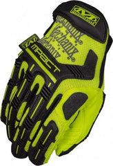 Mechanix Wear - Size L Synthetic Leather/TPR Anti-Vibration/Impact Protection Work Gloves - Uncoated, Hook & Loop Cuff, Full Fingered, Hi-Vis Yellow, Paired - Eagle Tool & Supply