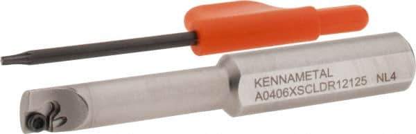 Kennametal - 0.285" Min Bore Diam, 2-1/2" OAL, 3/8" Shank Diam, Indexable Boring Bar - 1-1/4" Max Bore Depth - Eagle Tool & Supply