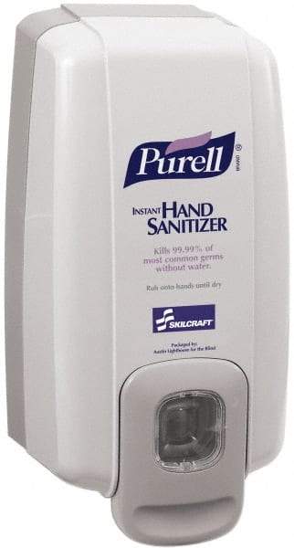 Ability One - 1000 mL Liquid Hand Sanitizer Dispenser - Plastic, Hanging, Gray - Eagle Tool & Supply