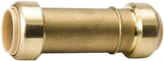 Value Collection - 1/2" Tube OD, 5/8 Standard Lead Free Brass Push-to-Connect Tube Union - Tube to Tube Connection, 200 Max psi, EPDM O-Ring - Eagle Tool & Supply