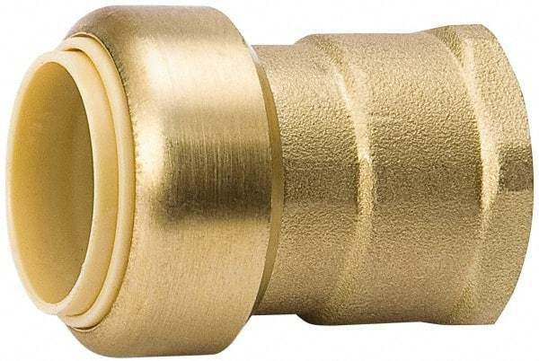 Value Collection - 3/4" Outside Diam, 3/4 NPT, Brass Push-to-Connect Tube Female Connector - 200 Max psi, Tube to Female NPT Connection, EPDM O-Ring, Lead-Free - Eagle Tool & Supply